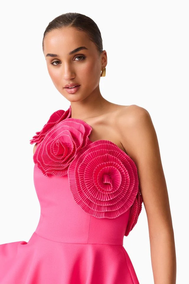 Elliatt Noralyn One Shoulder Mini Dress - Hot Pink - Image 5