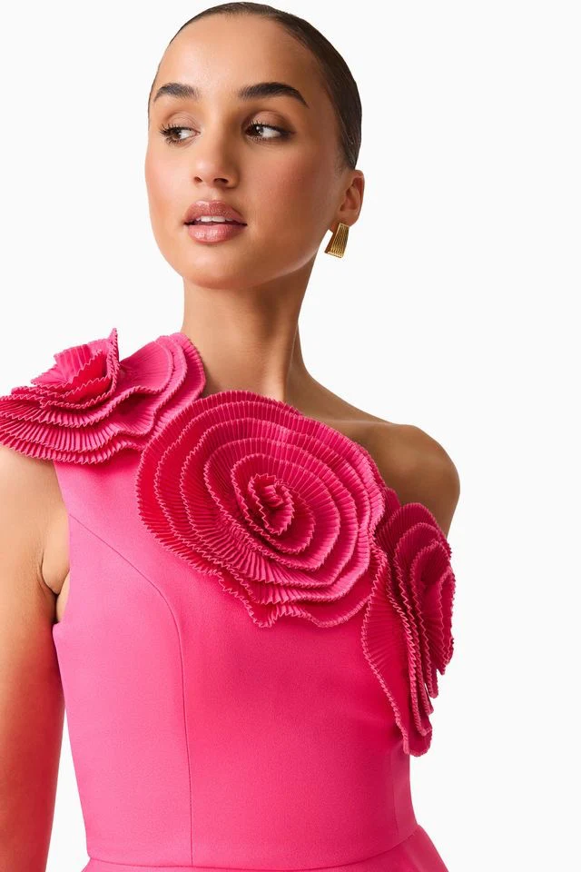 Elliatt Noralyn One Shoulder Mini Dress - Hot Pink - Image 6