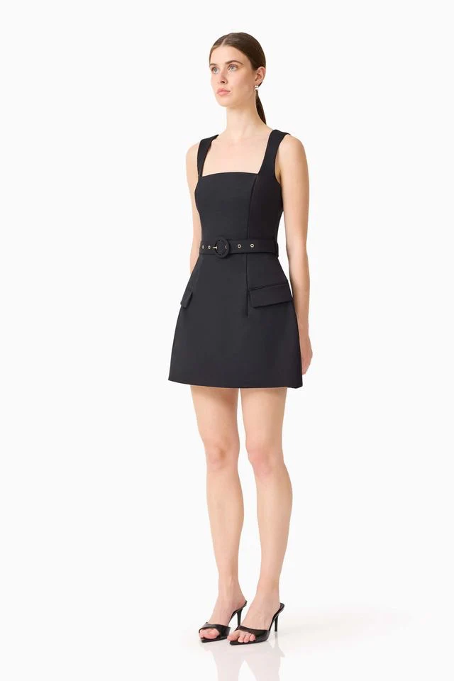 Elliatt Nydia Square Neck Mini Dress - Black - Image 3