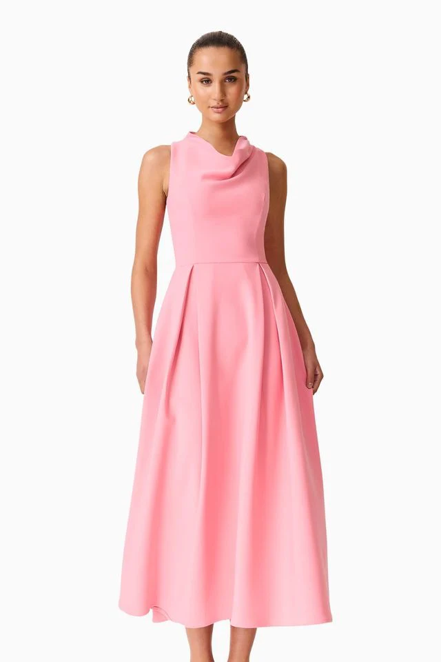 Elliatt Risa Cowl Neck Gown - Bubblegum Pink. - Image 5