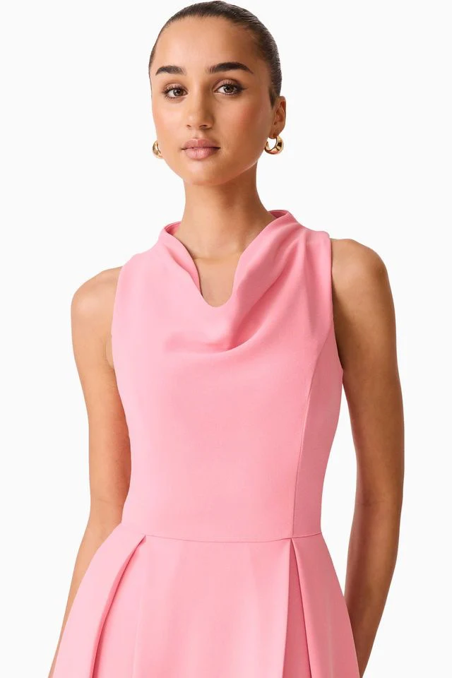 Elliatt Risa Cowl Neck Gown - Bubblegum Pink. - Image 6