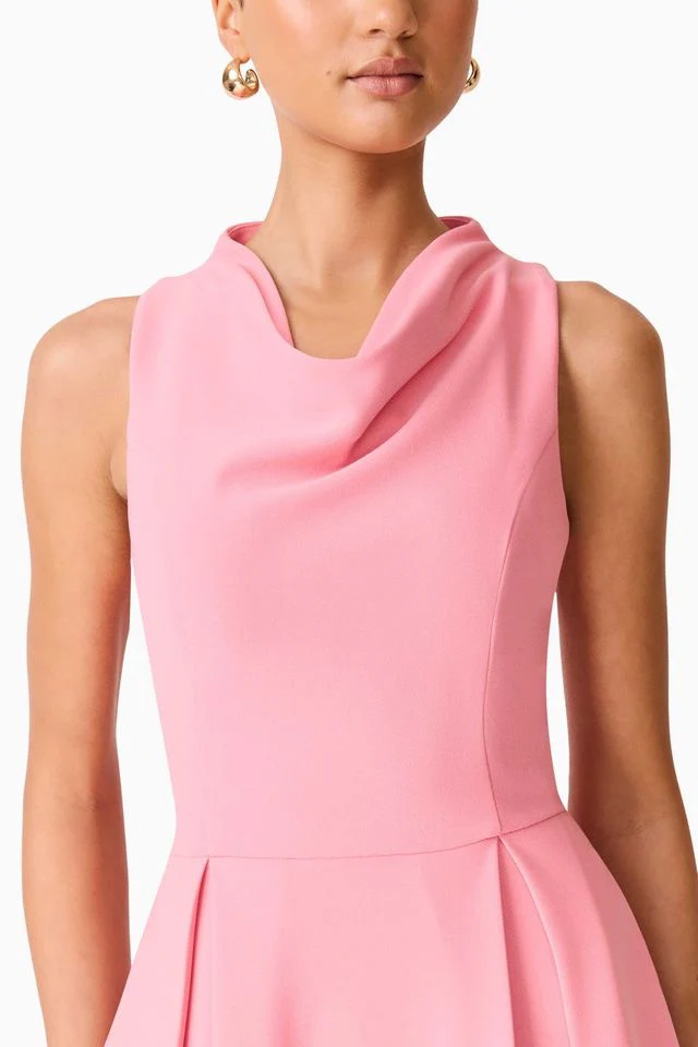 Elliatt Risa Cowl Neck Gown - Bubblegum Pink. - Image 7