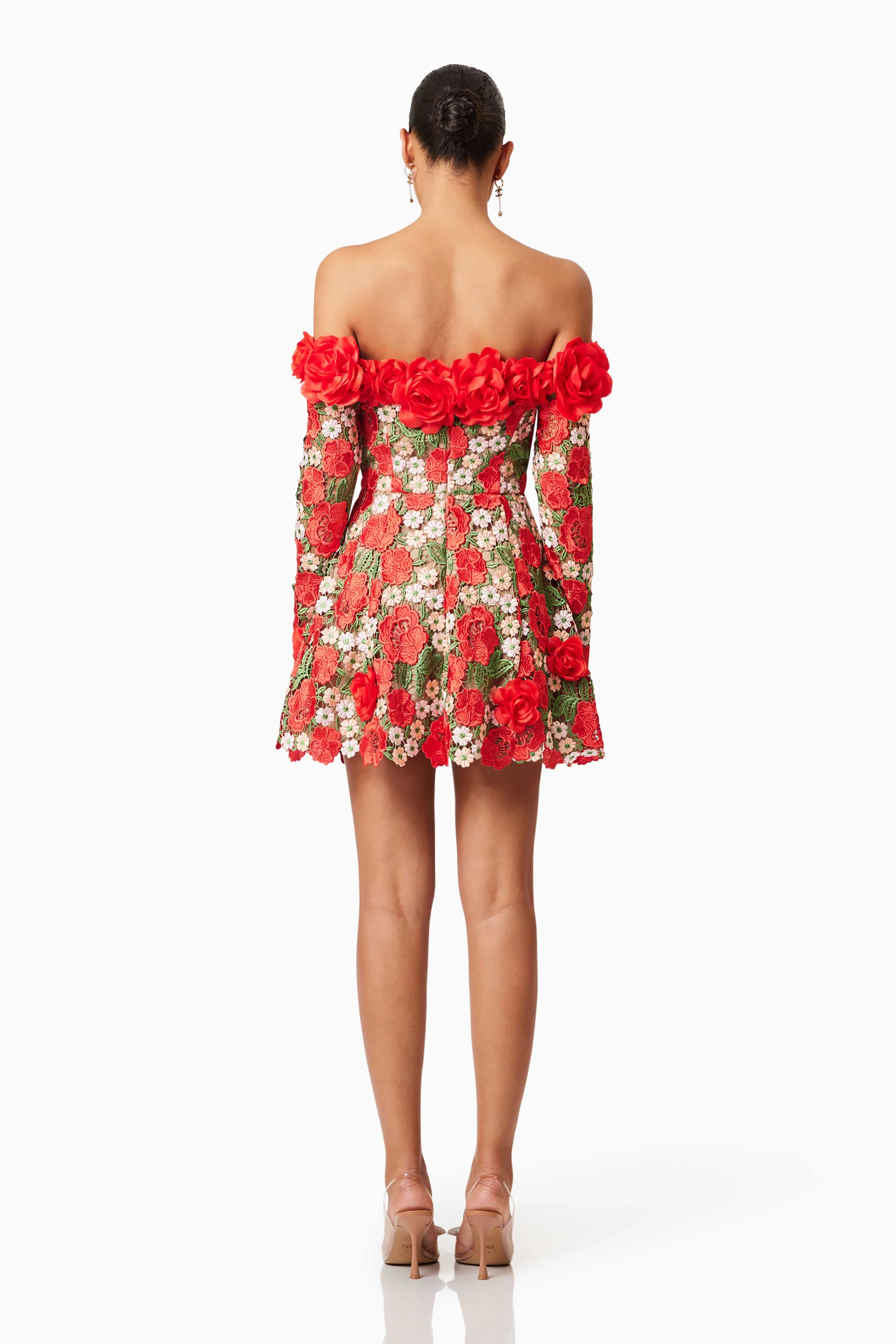 Elliatt Roselyn Long Sleeve Dress - Red Multi - Image 5