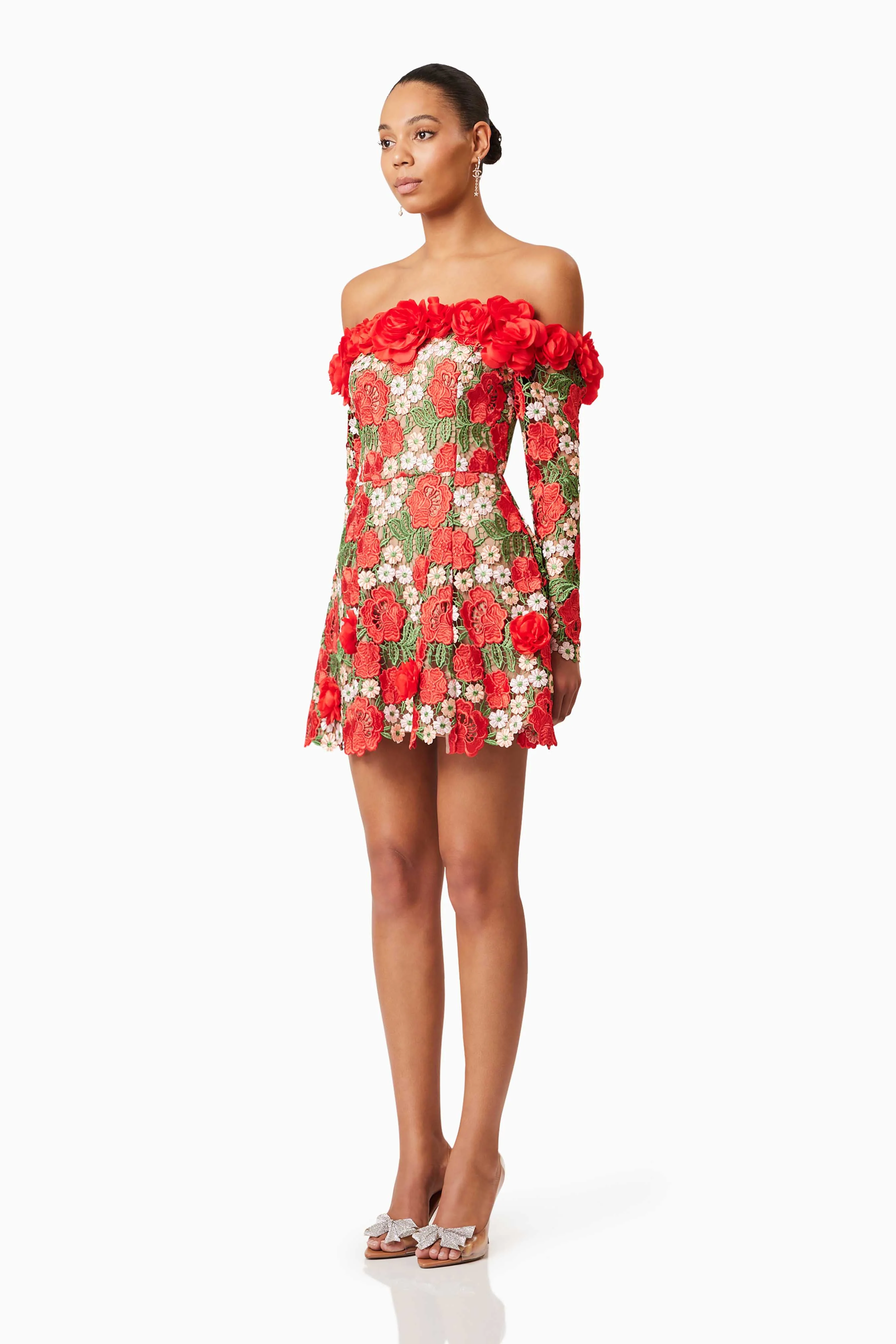 Elliatt Roselyn Long Sleeve Dress - Red Multi - Image 6