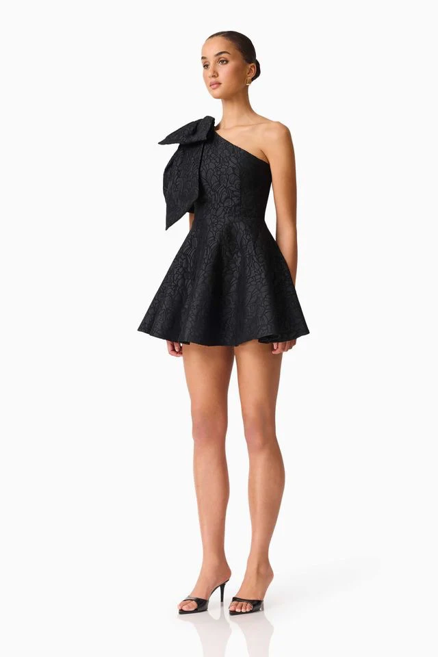 Elliatt Saffron Asym Mini Dress - Black - Image 3