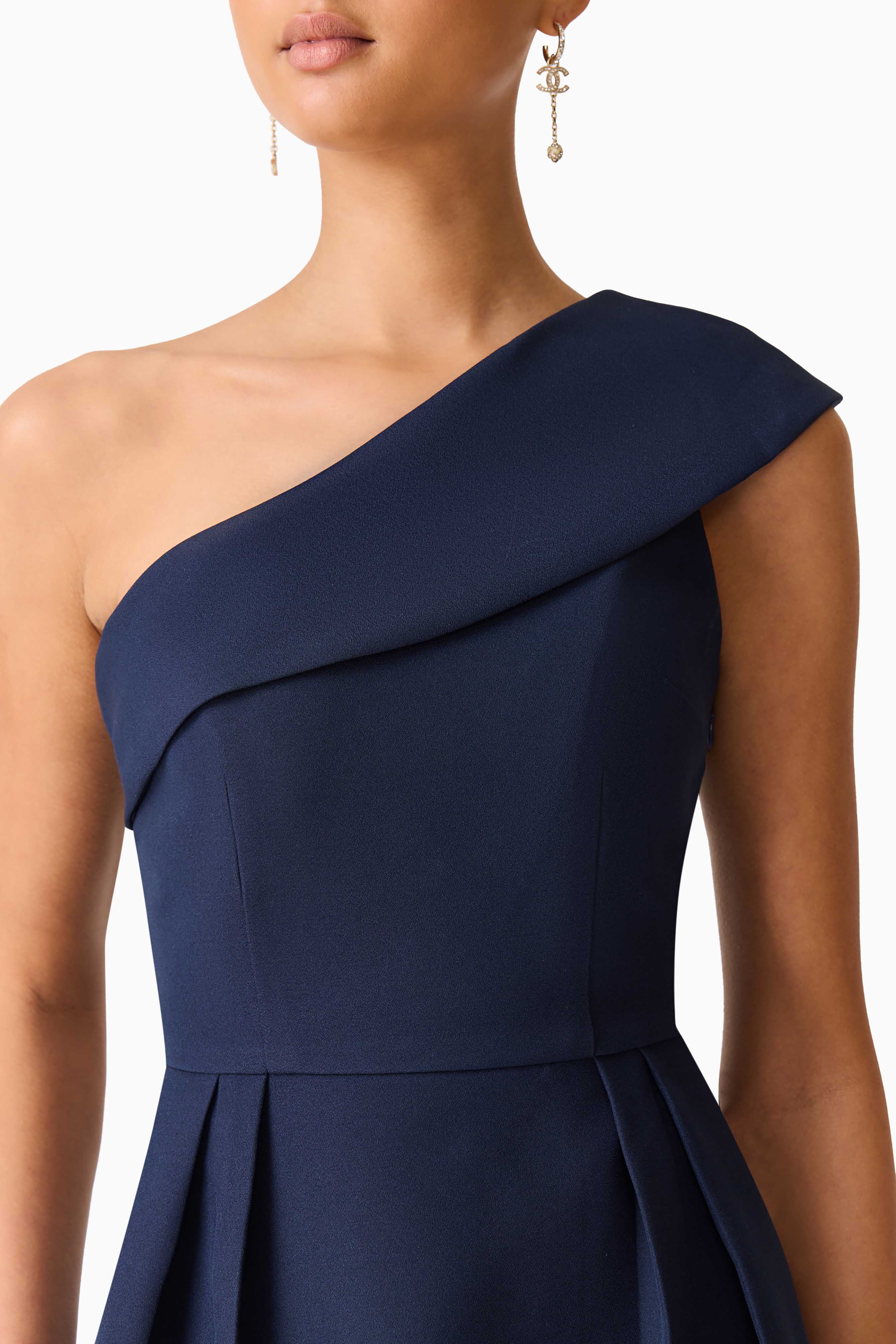 Elliatt Saphine One Shoulder Gown - Navy - Image 3