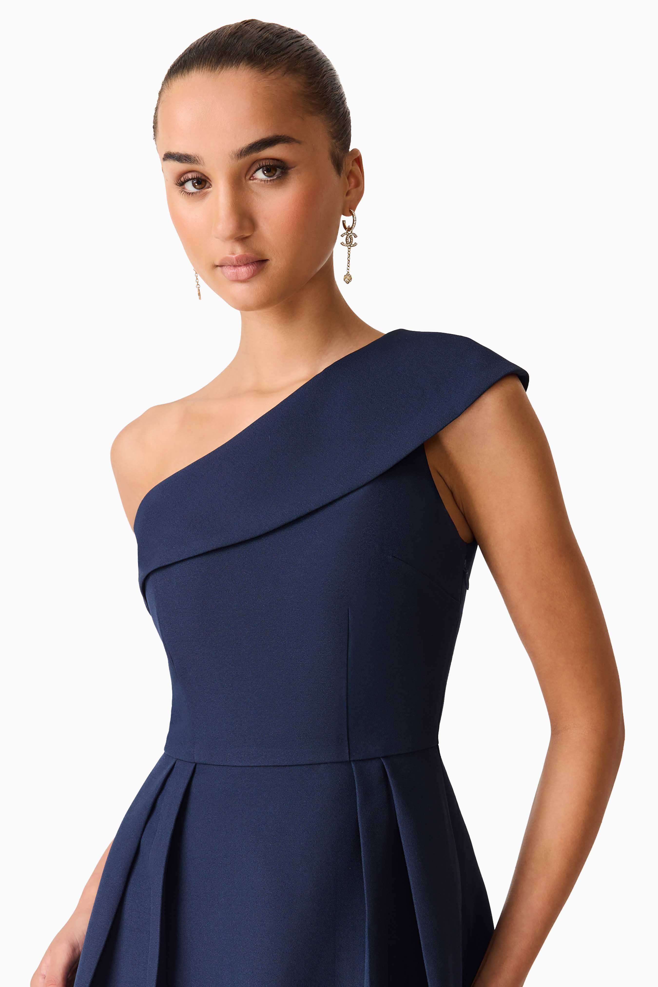 Elliatt Saphine One Shoulder Gown - Navy - Image 6