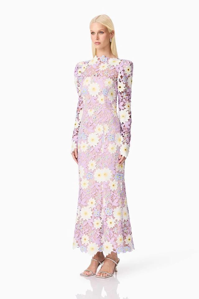 Elliatt Sigrid Midi Dress - Lilac Multi - Image 3