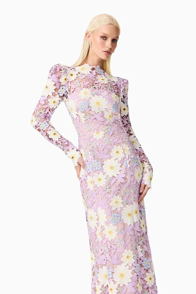 Elliatt Sigrid Midi Dress - Lilac Multi - Image 4
