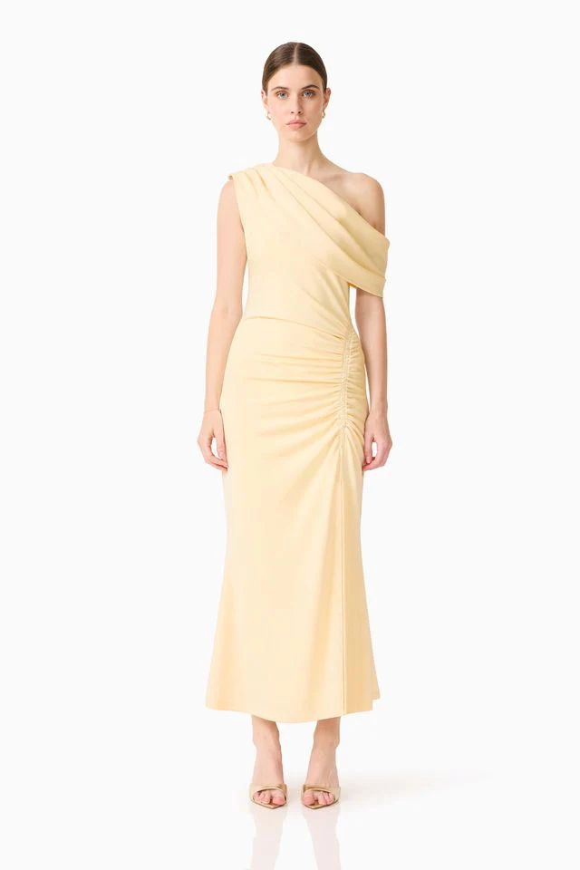 Elliatt Simone One Shoulder Maxi Dress - Butter Yellow