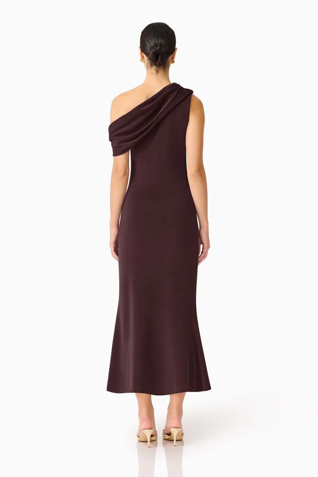 Elliatt Simone One Shoulder Maxi Dress - Chocolate Brown - Image 5