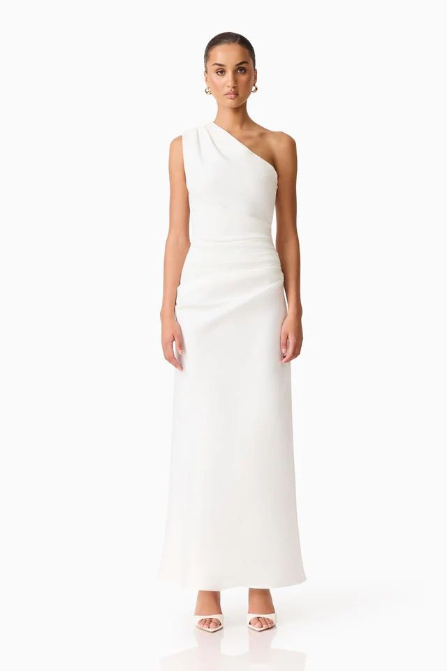 Elliatt Skye One Shoulder Gown - White