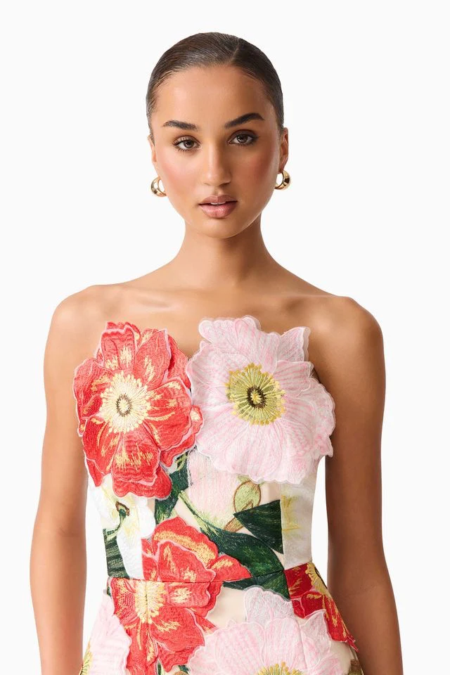 Elliatt Solara Midi Dress - Red & Pink Multi - Image 6