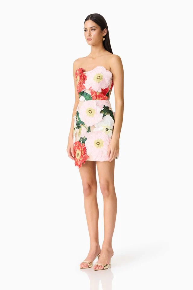 Elliatt Solara Mini Dress - Red & Pink Multi - Image 5