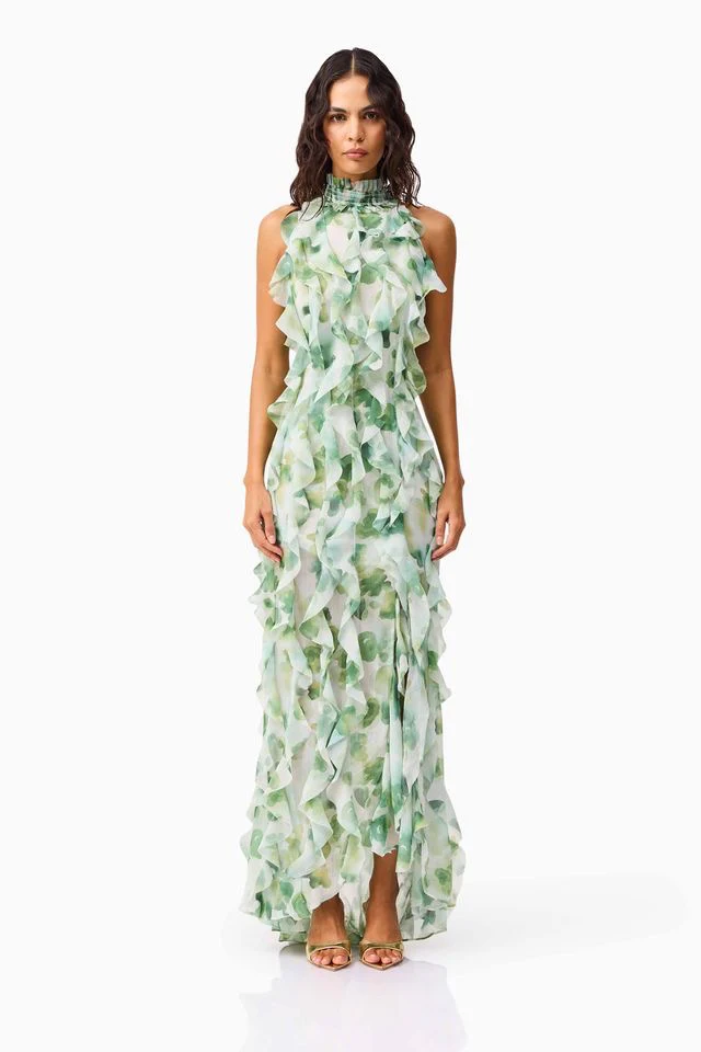 Elliatt Solene Gown - Green Floral