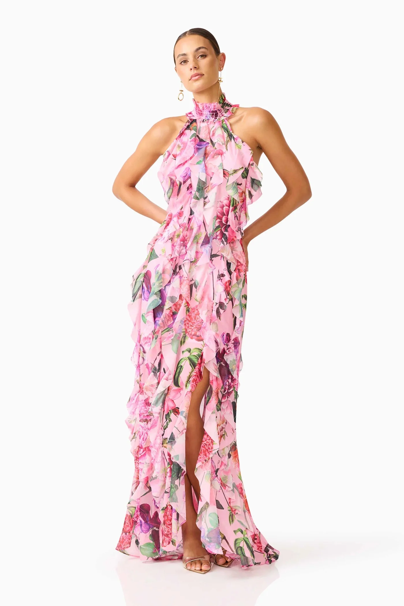 Elliatt Solene Gown - Pink Floral - Image 2
