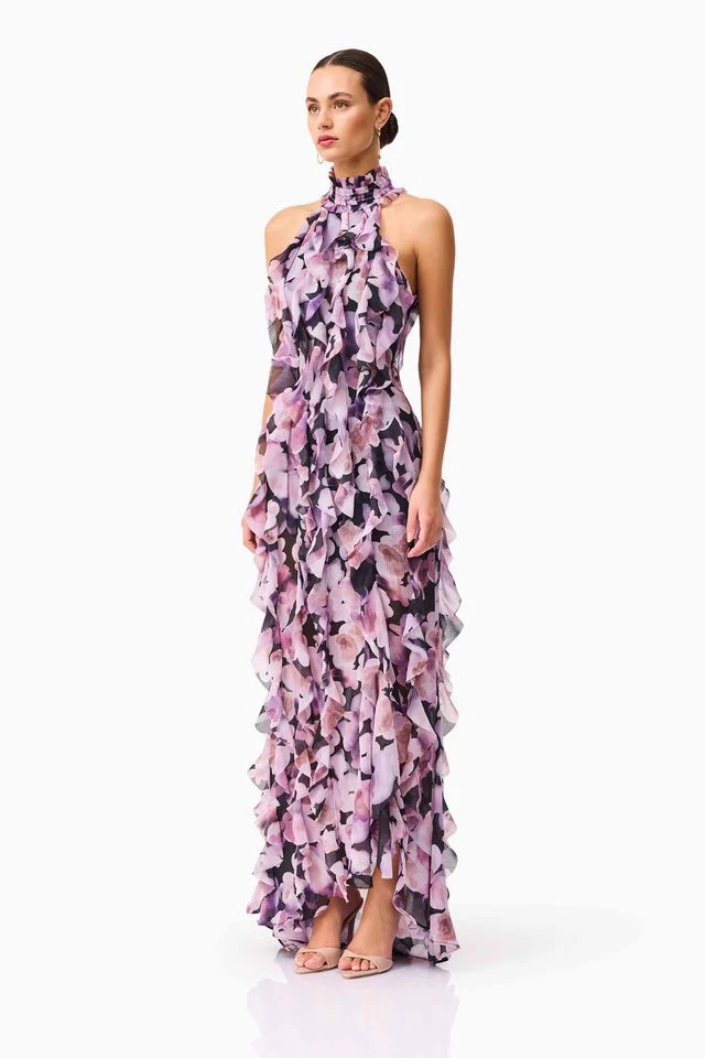 Elliatt Solene Gown - Purple Floral - Image 3