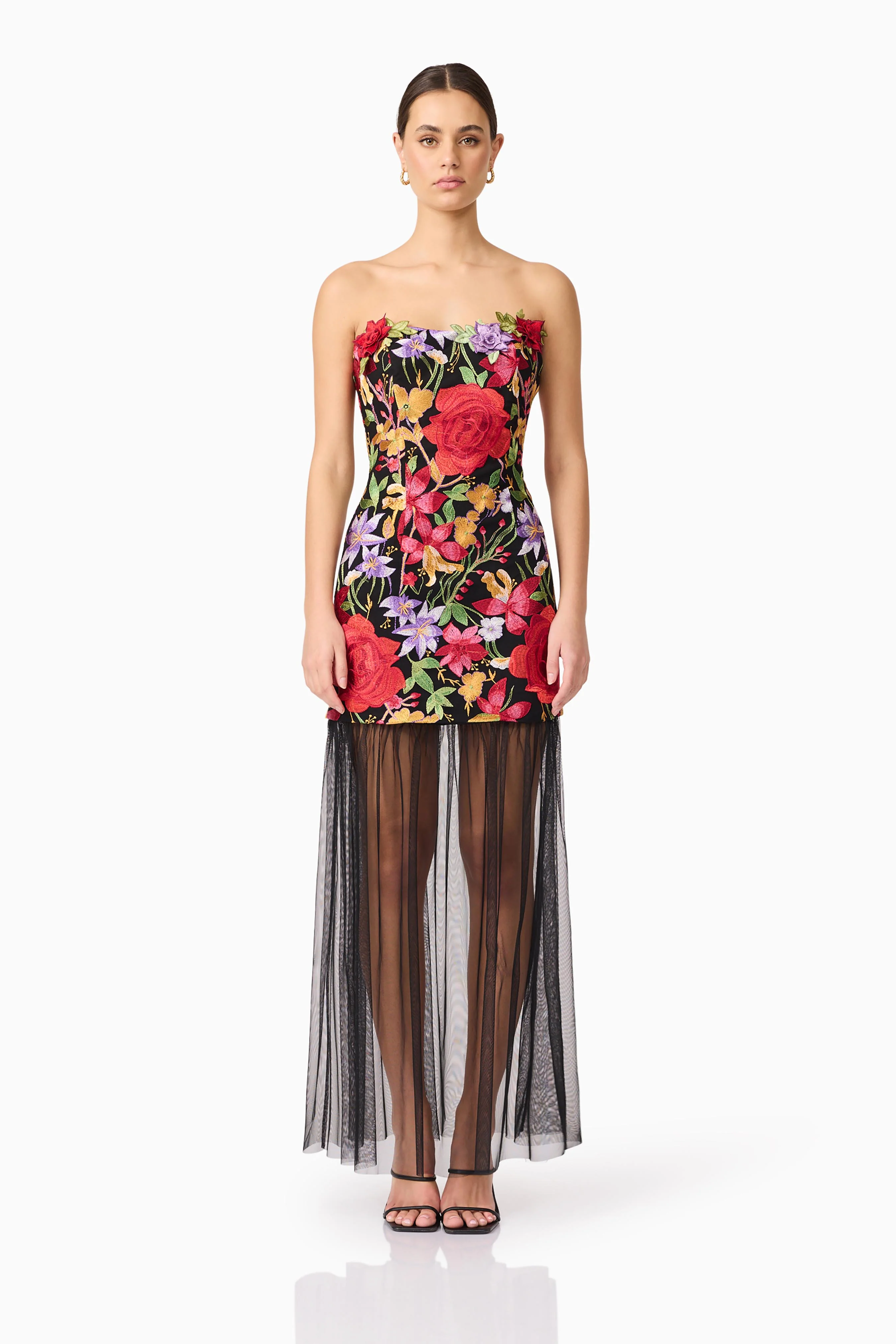 Elliatt Talia Contrast Maxi Dress - Floral Multi