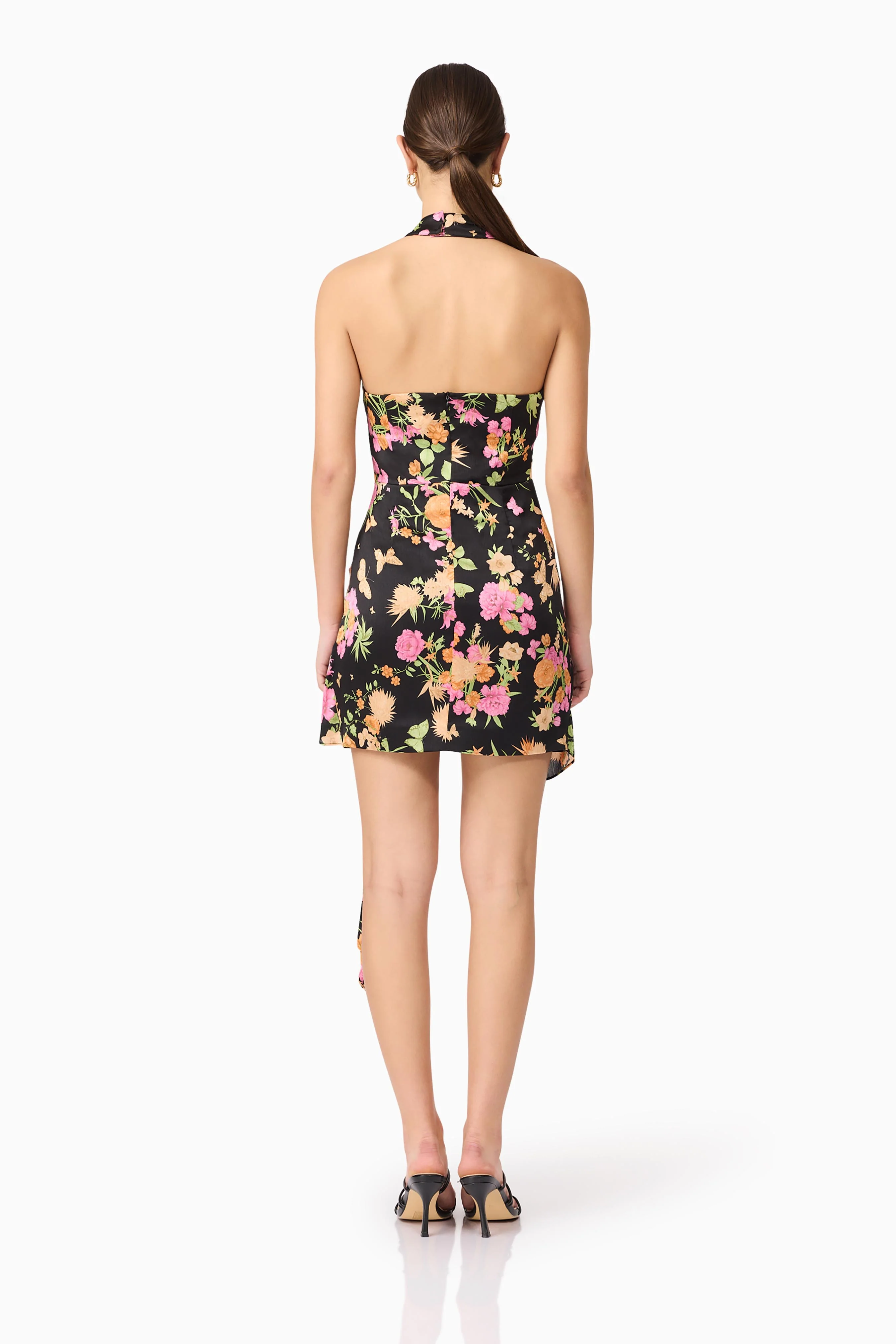 Elliatt Tessa Halter Mini Dress - Black Multi - Image 4