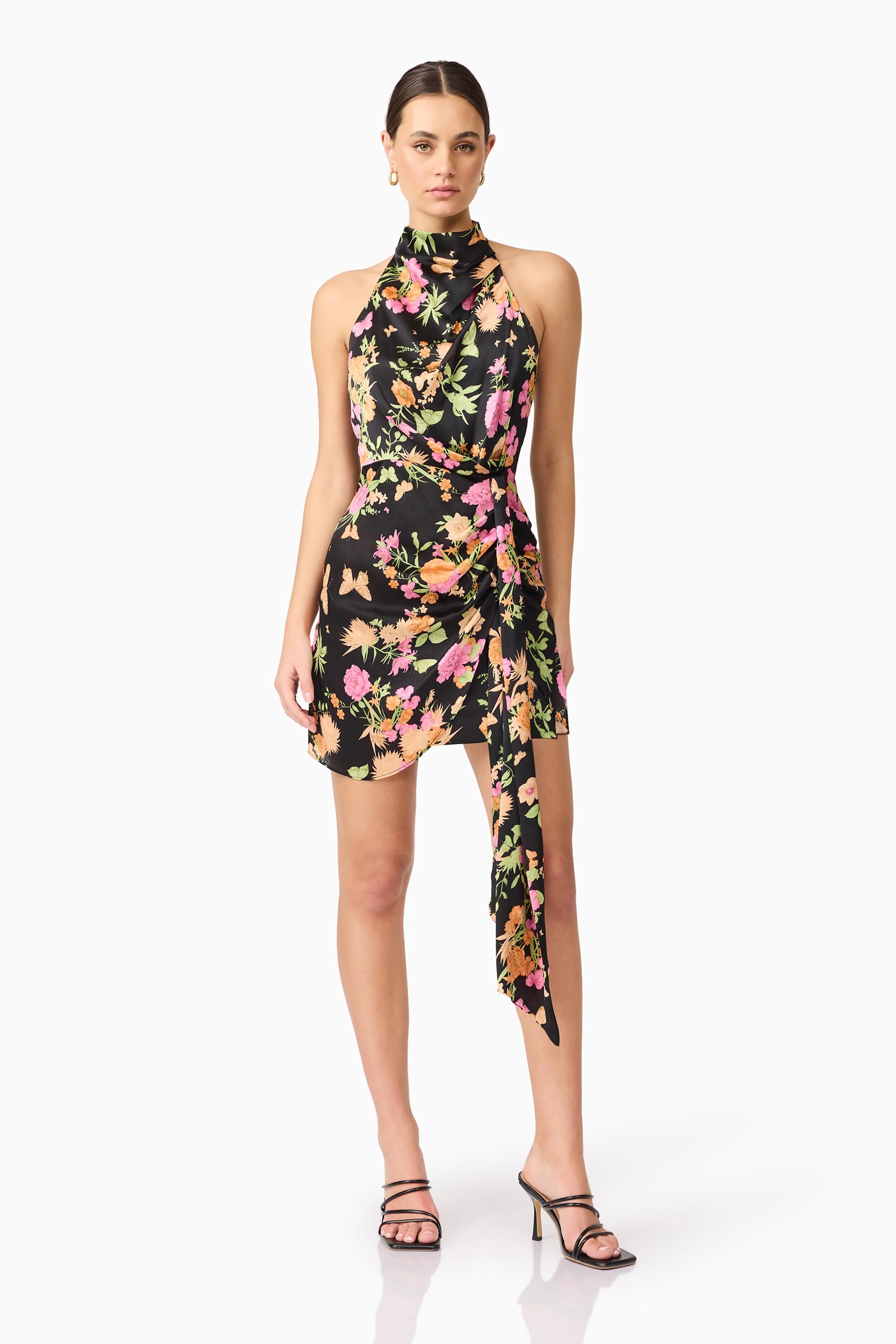 Elliatt Tessa Halter Mini Dress - Black Multi - Image 5