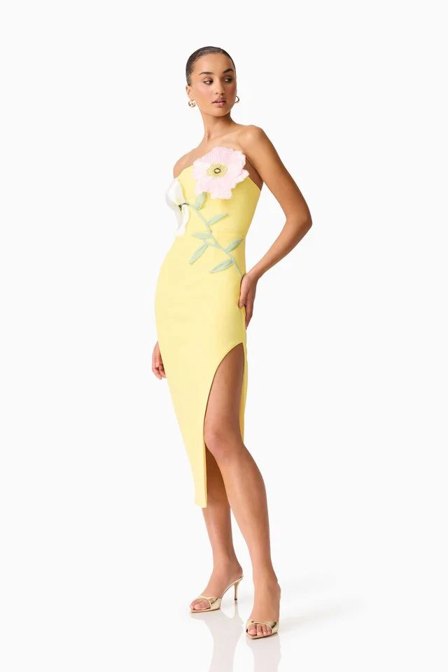 Elliatt Hope Midi Dress - Yellow - Image 3