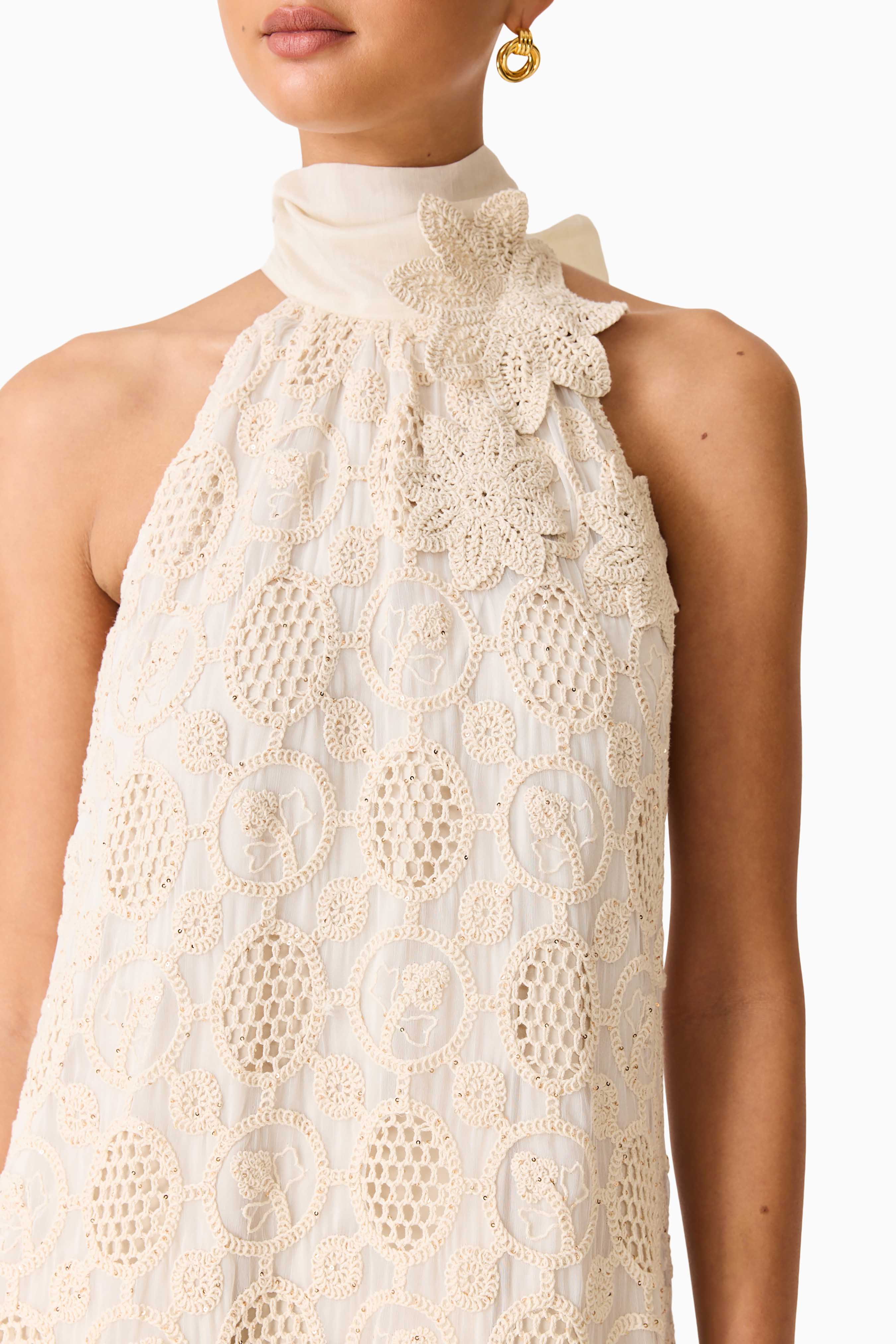 Elliatt Vessia Halterneck Maxi Dress - Cream - Image 4