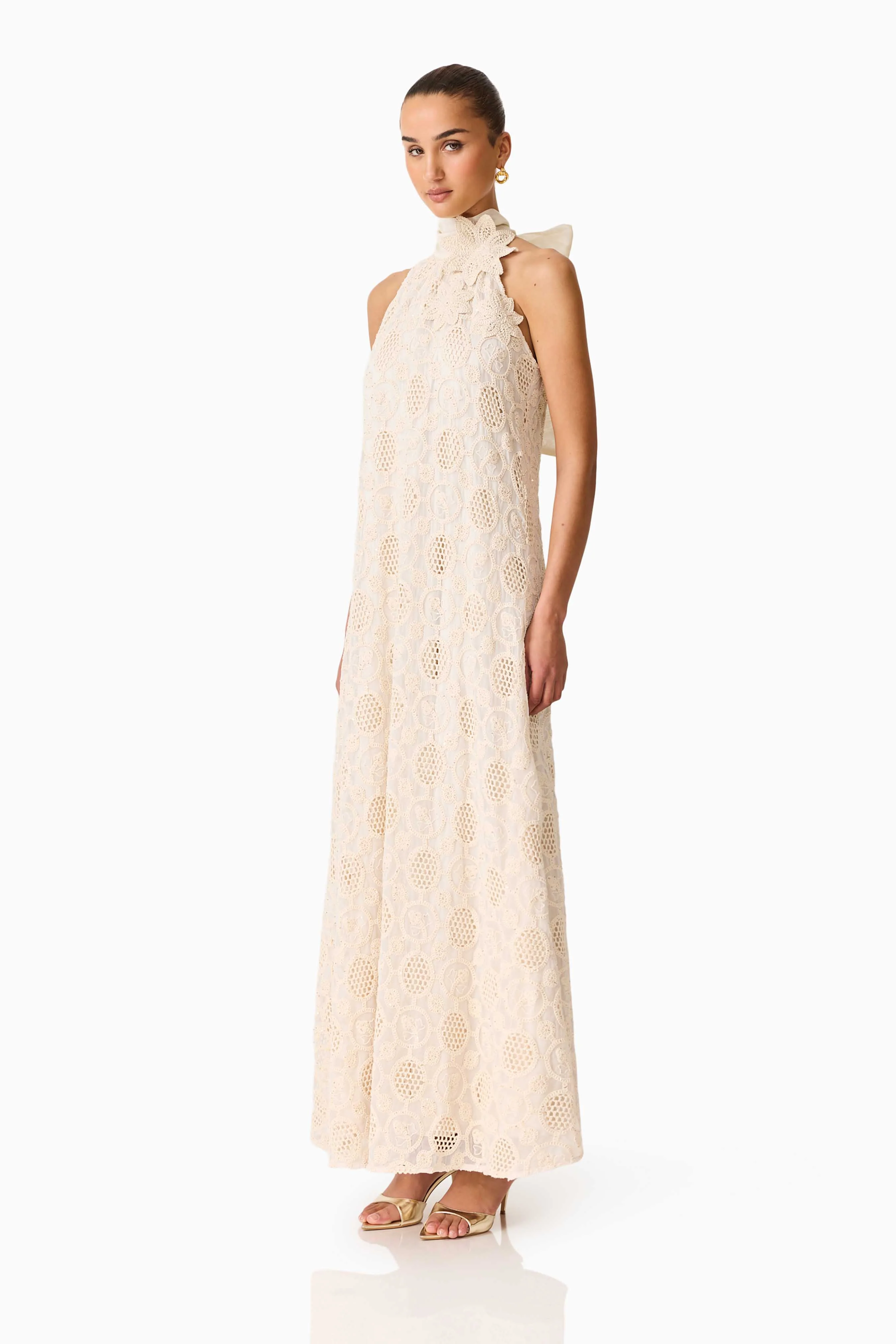 Elliatt Vessia Halterneck Maxi Dress - Cream - Image 6