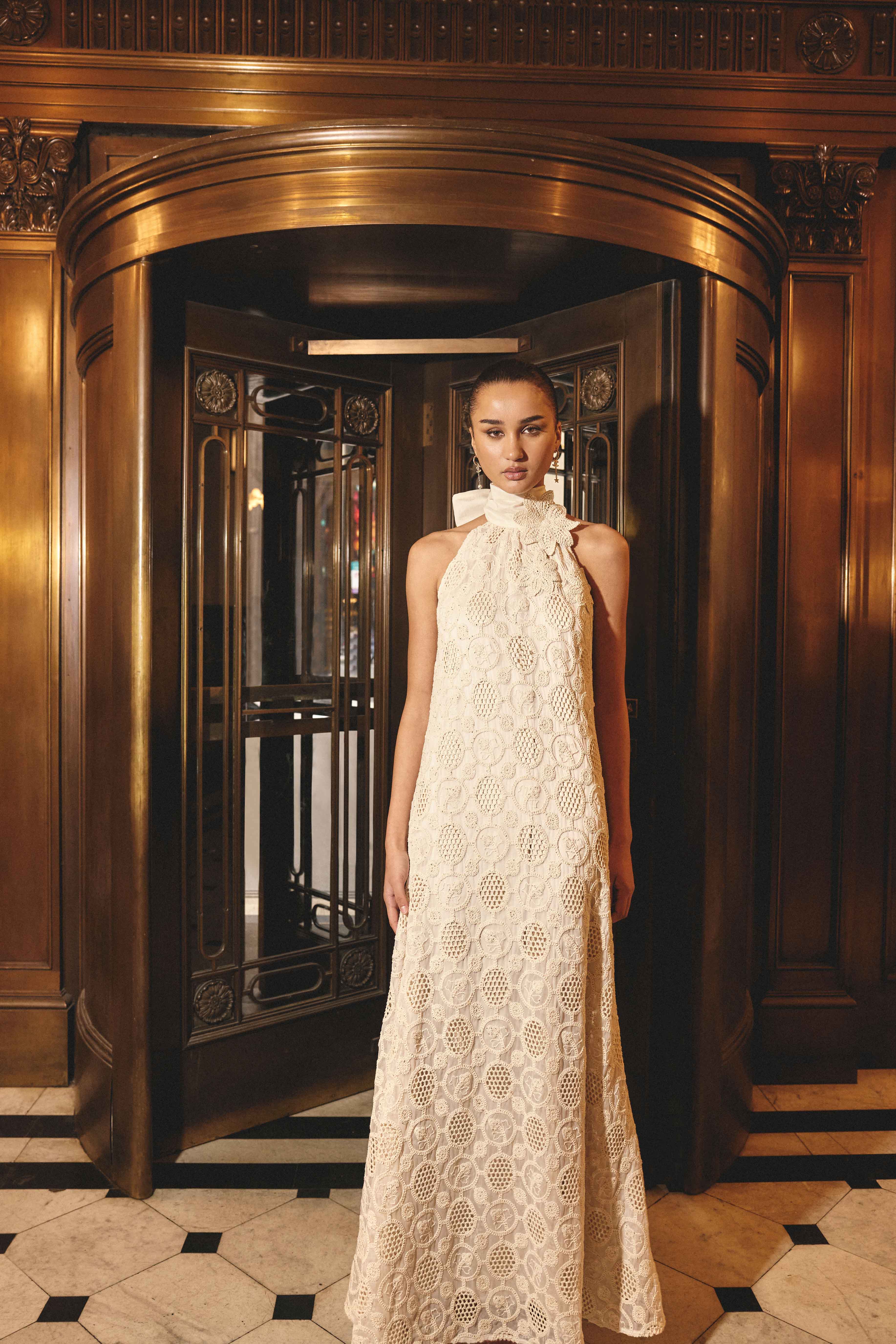 Elliatt Vessia Halterneck Maxi Dress - Cream - Image 7