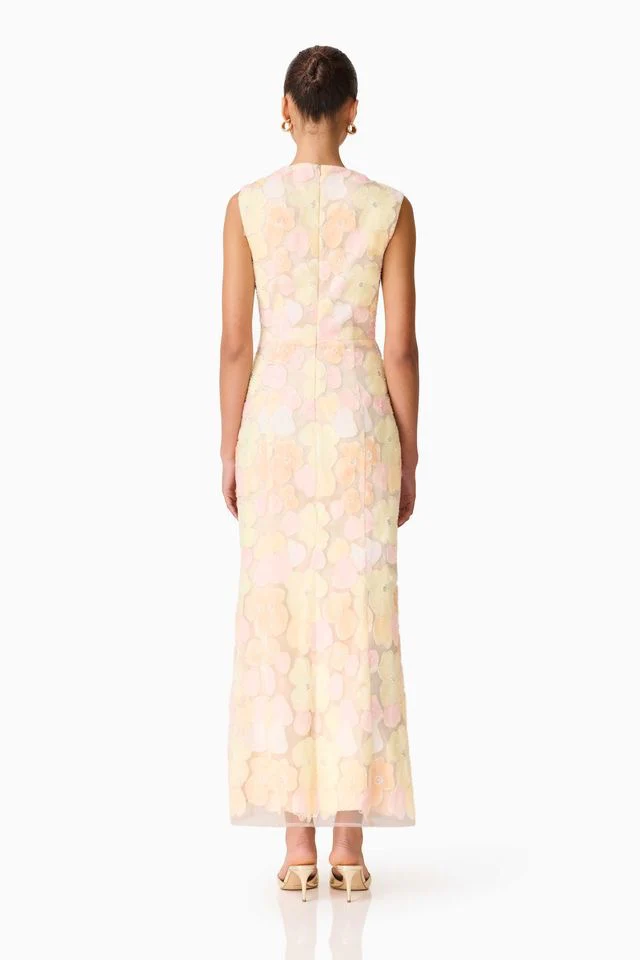 Elliatt Zaria Sleeveless Gown - Yellow Floral - Image 7