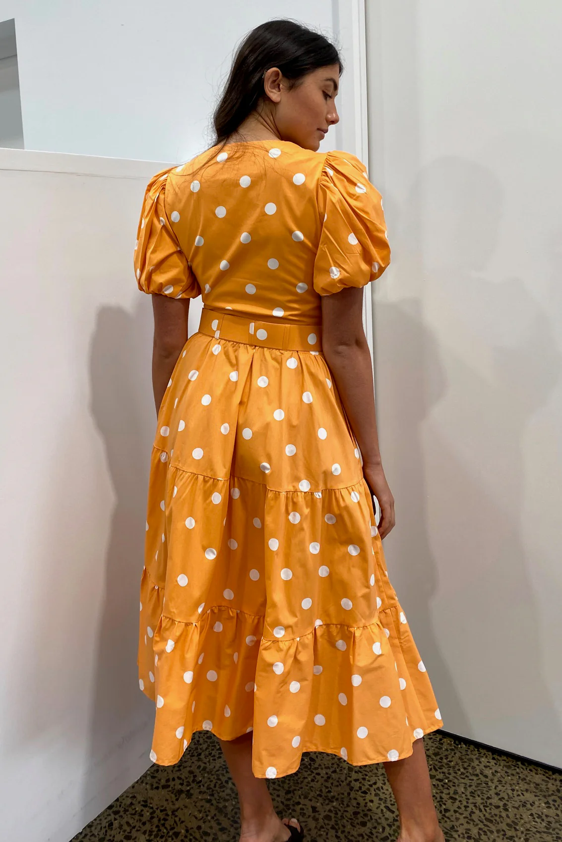 For Love & Lemons Auburn Dot Crop Top - Tangerine - Image 5