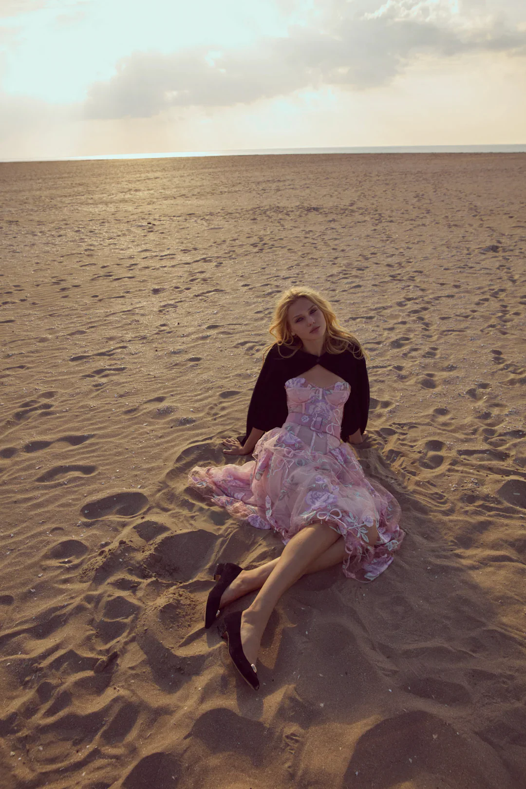 For Love & Lemons Emmeline Embroidery Midi Dress - Pink - Image 5