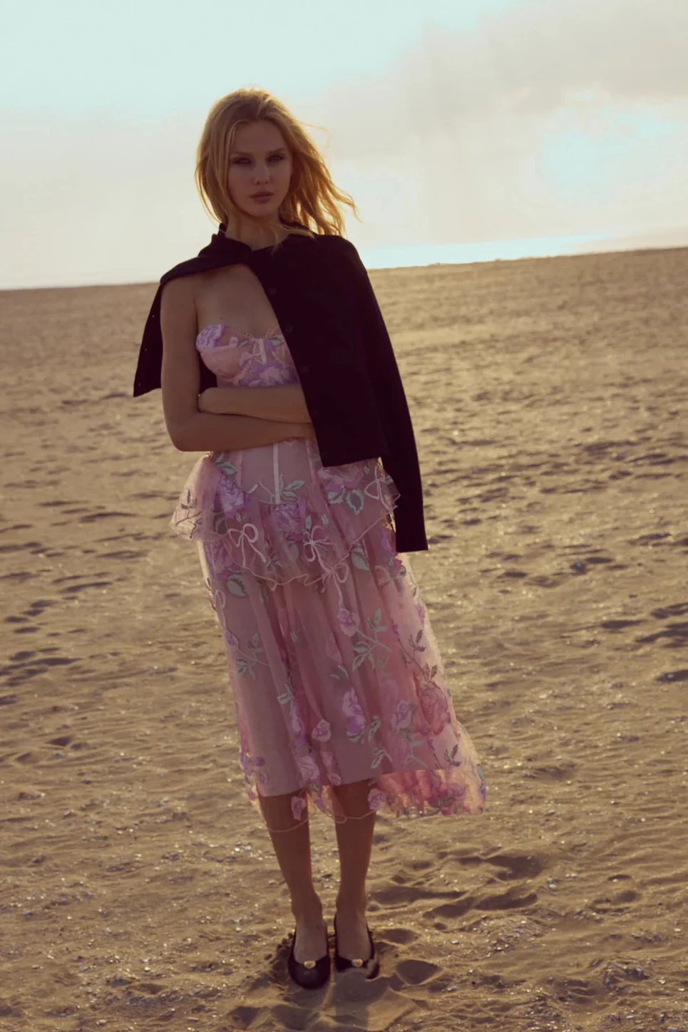 For Love & Lemons Emmeline Embroidery Midi Dress - Pink - Image 6