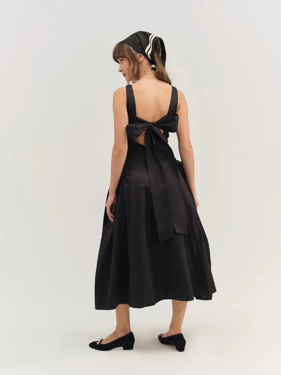 For Love & Lemons Evanie Structured Midi Dress - Black - Image 3