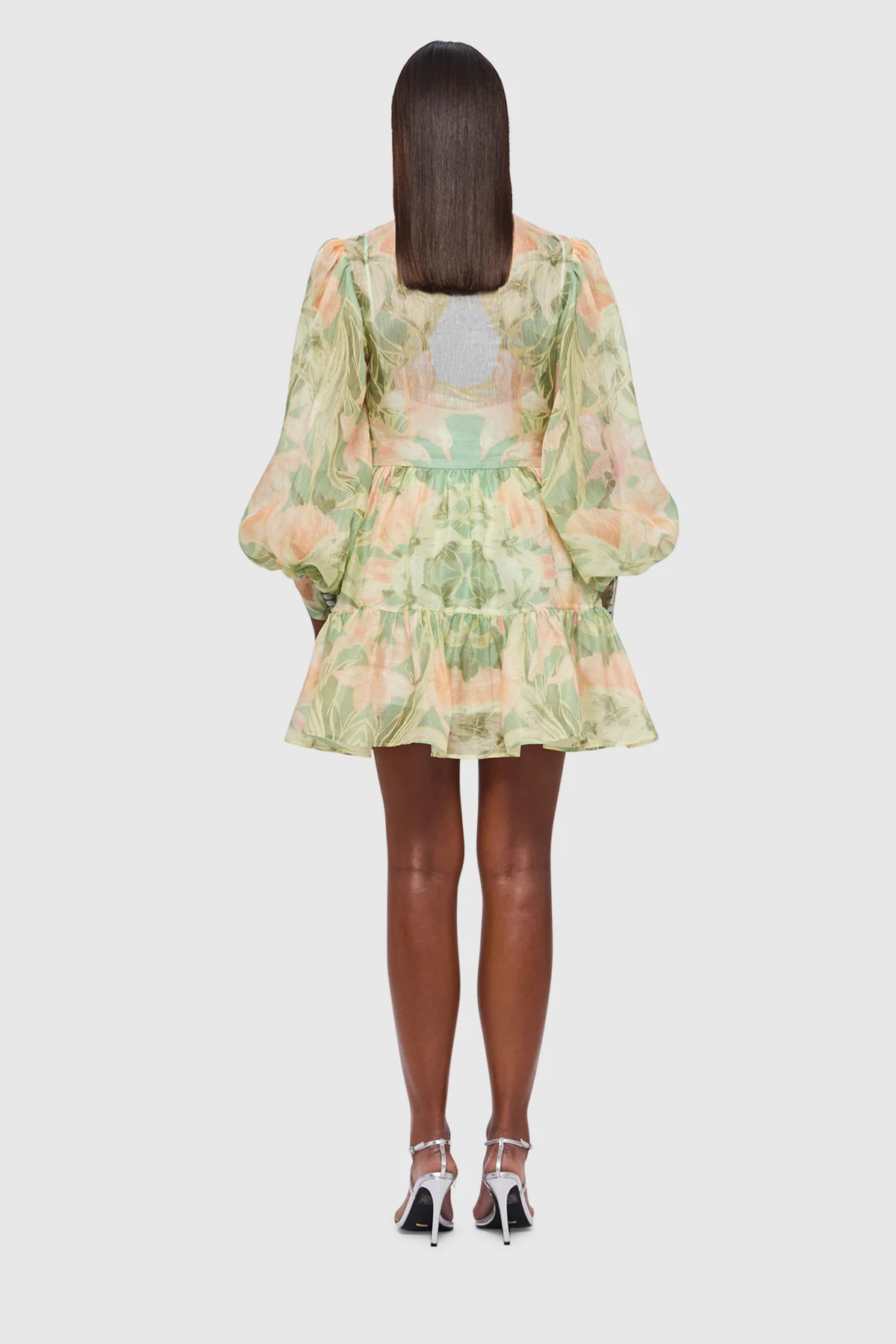 Leo Lin Alexandra Mini Dress - Orient Print in Evergreen - Image 3