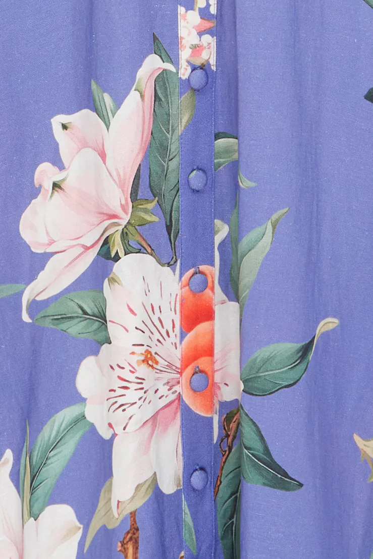 Leo Lin Becca Short Sleeve Midi Dress - Lavish Print in Moonlight - Image 6