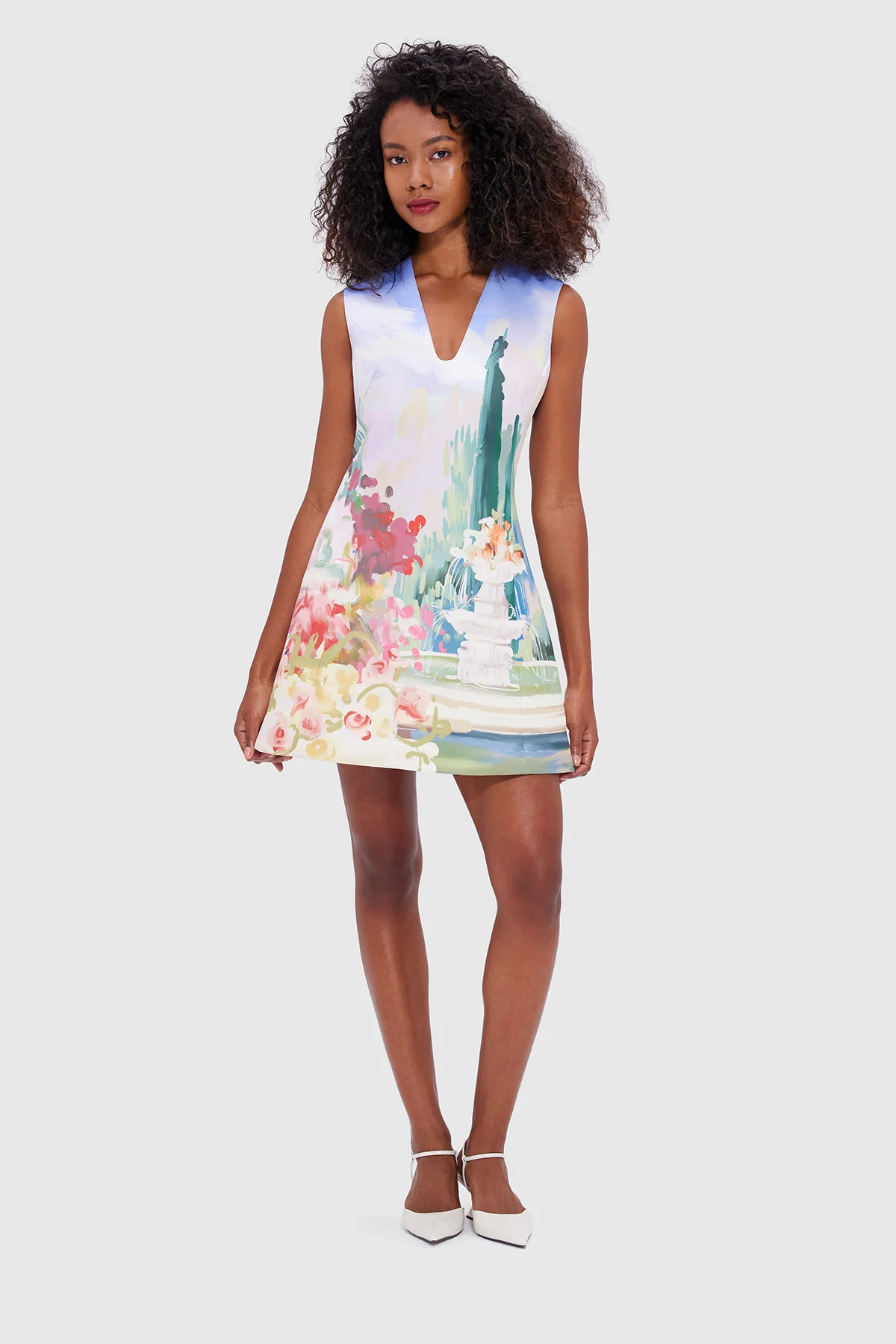 Leo Lin Briana V Neck Mini Dress - Jardin Print - Image 5