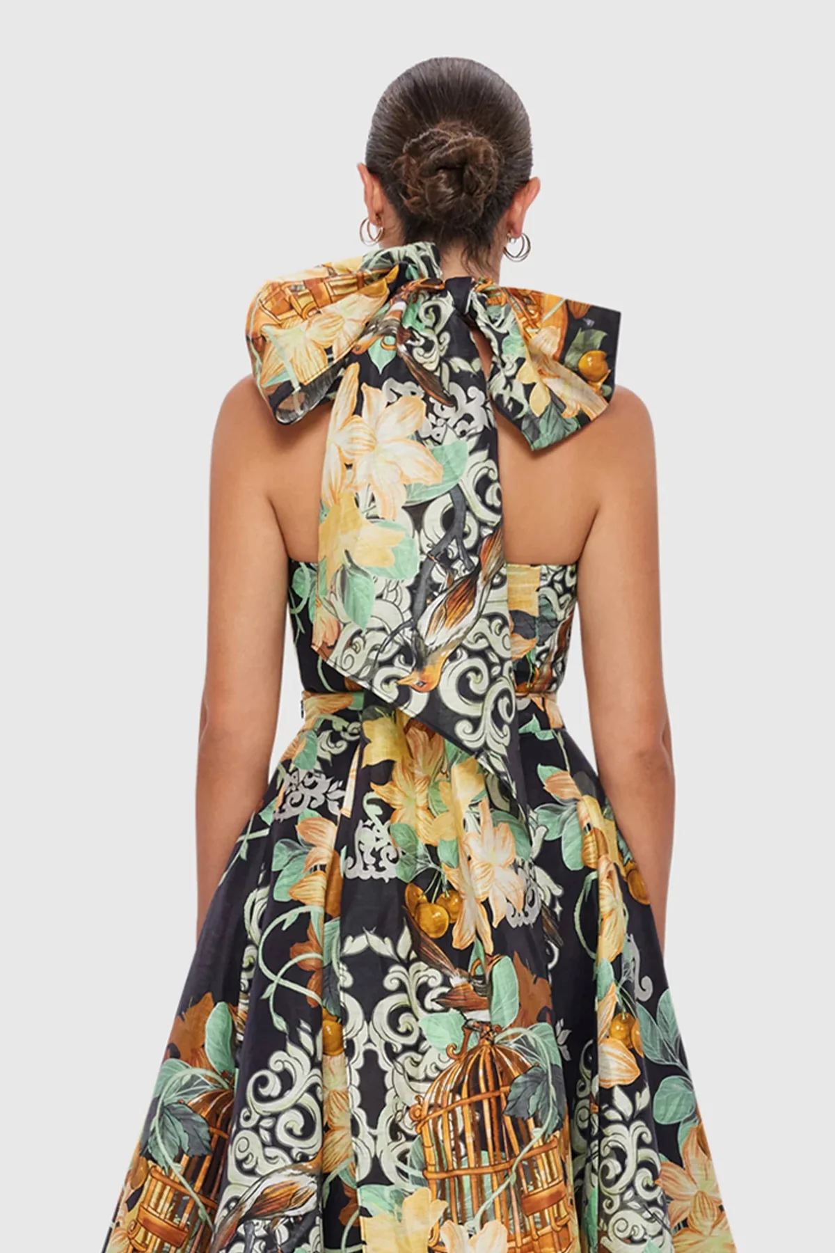 Leo Lin Bridget Halterneck Top - Azalea Print in Twilight - Image 6