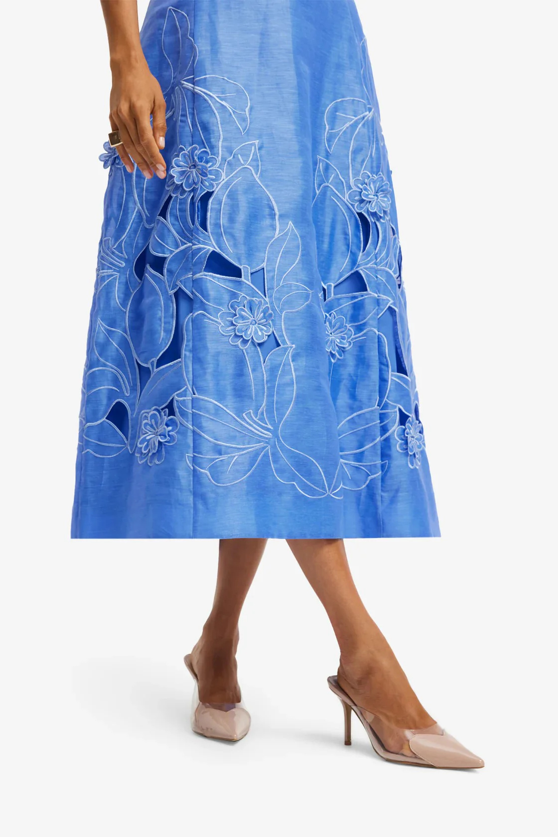 Leo Lin Cleo Appliqué Sleeveless Midi Dress - Azure - Image 4