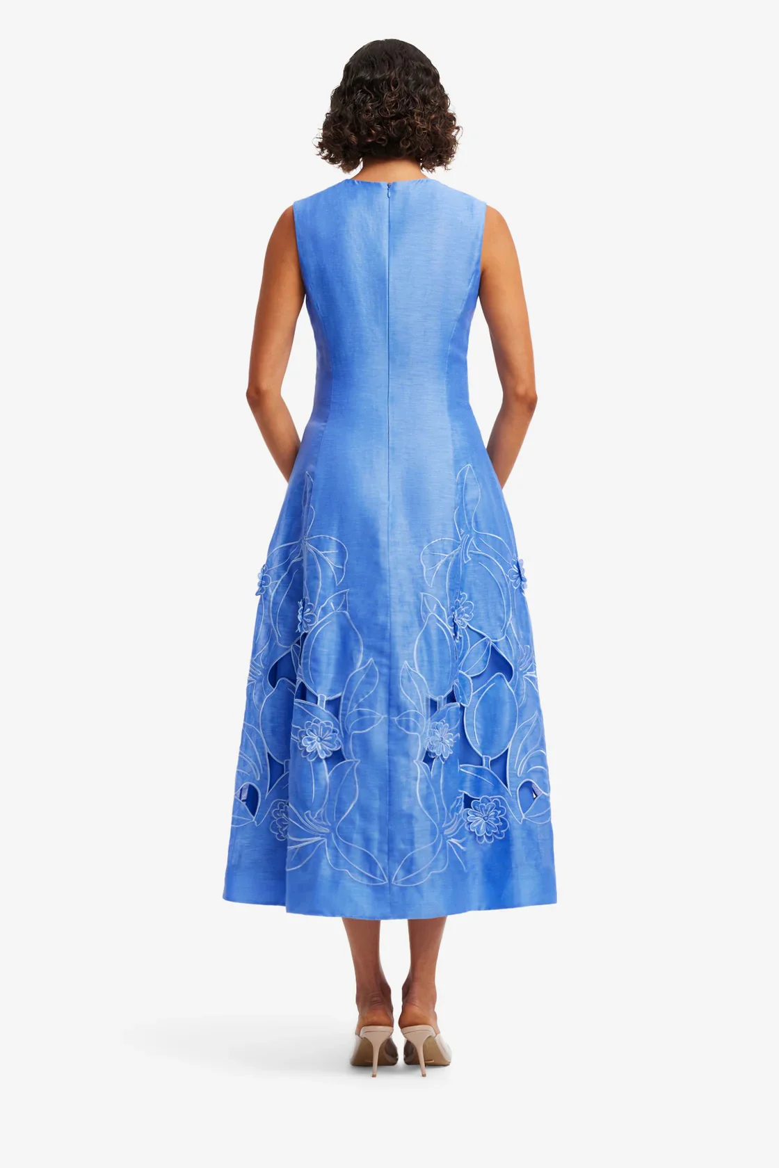Leo Lin Cleo Appliqué Sleeveless Midi Dress - Azure - Image 5