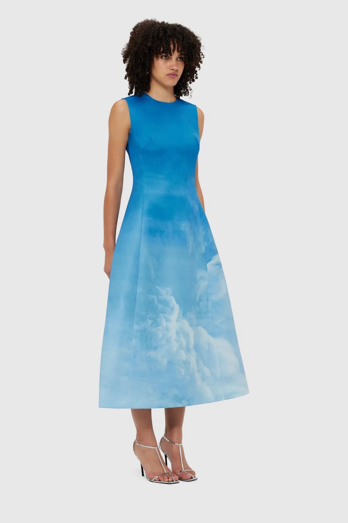Leo Lin Cleo Sleeveless Midi Dress - Aerial Print - Image 2