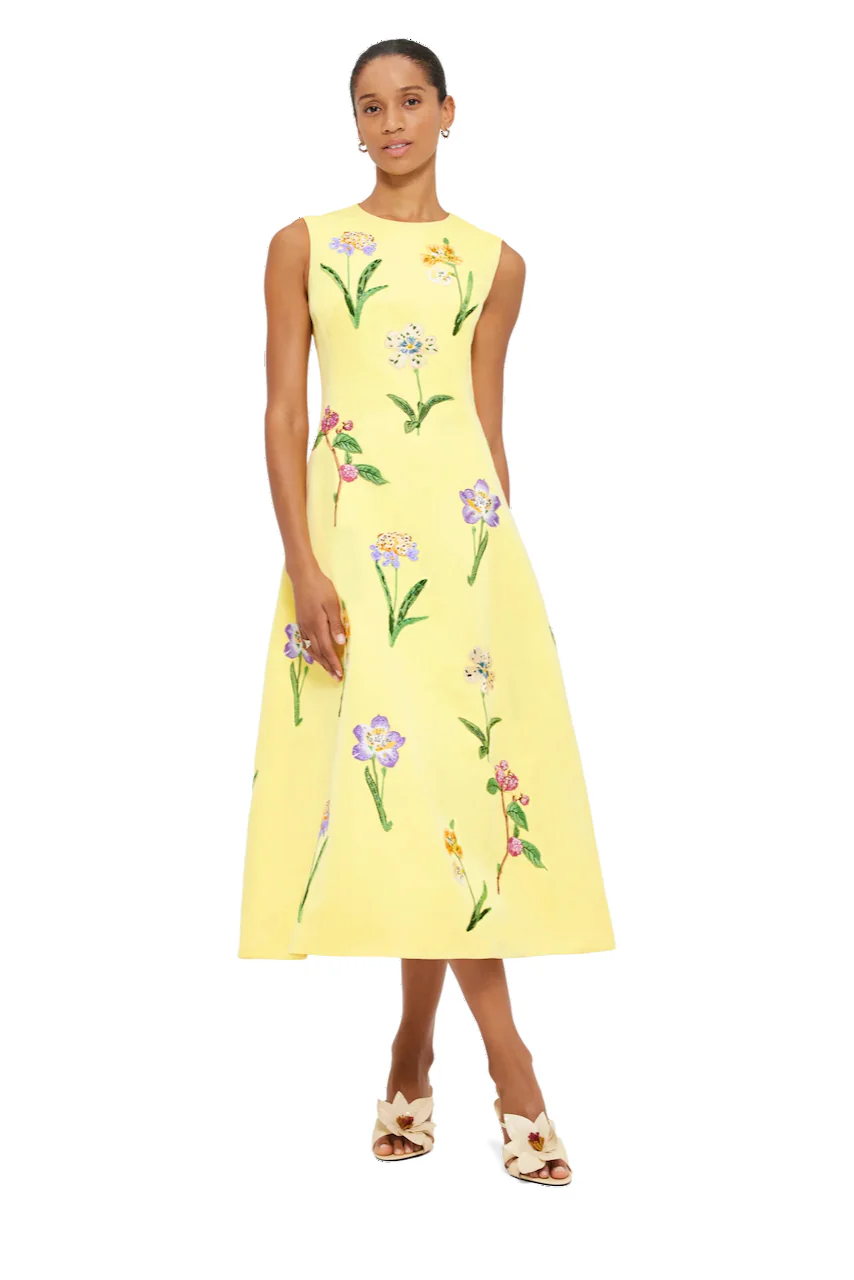 Leo Lin Cleo Sleeveless Midi Dress - Wild Flower Print in Sorbet - Image 6
