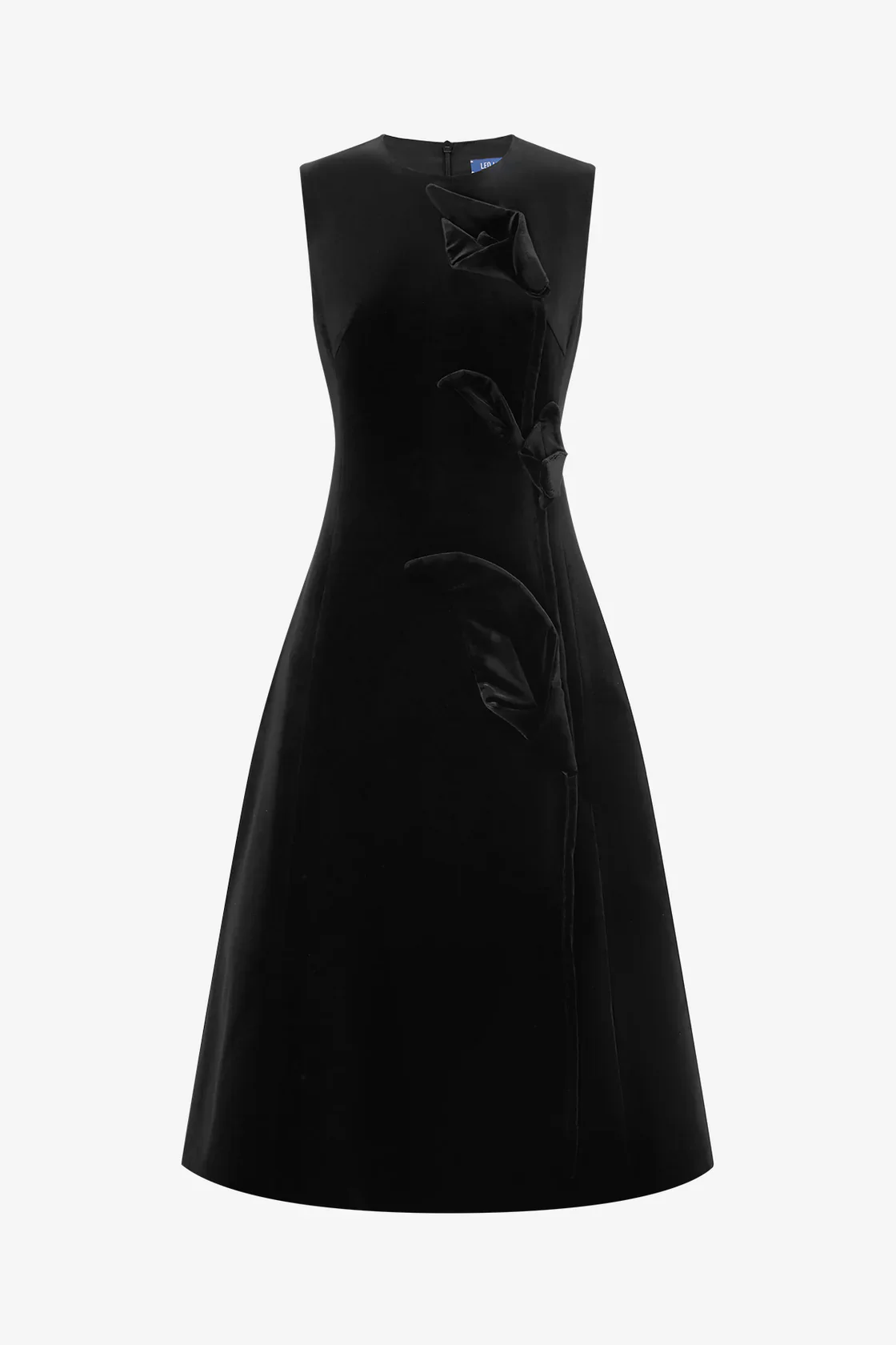 Leo Lin Cleo Velvet Sleeveless Midi Dress - Ebony - Image 3