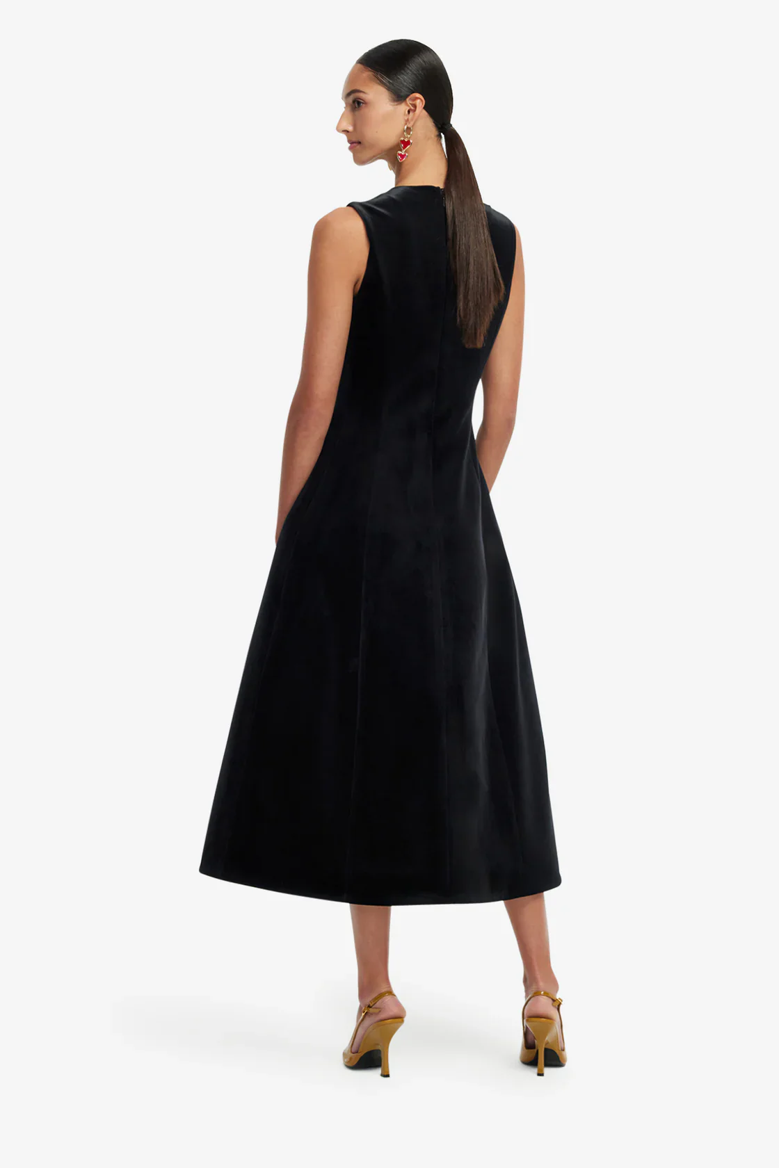 Leo Lin Cleo Velvet Sleeveless Midi Dress - Ebony - Image 4