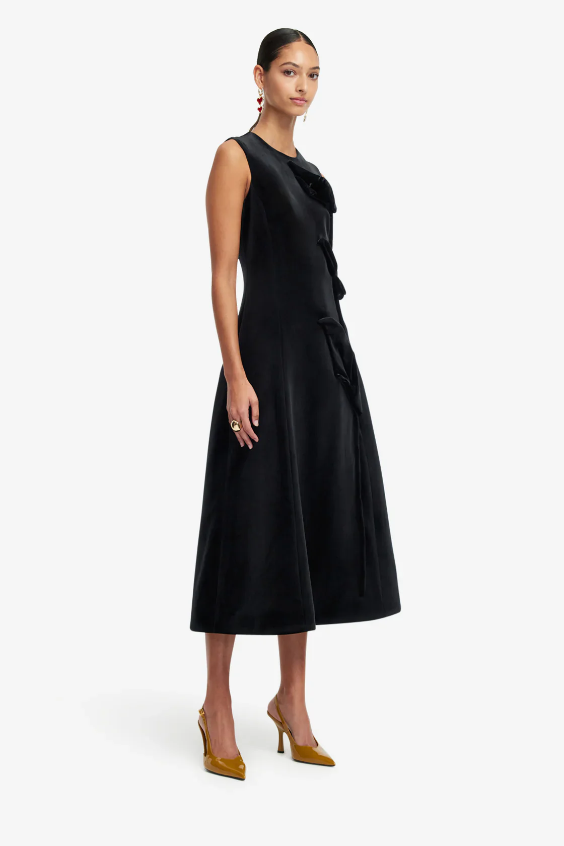 Leo Lin Cleo Velvet Sleeveless Midi Dress - Ebony - Image 5