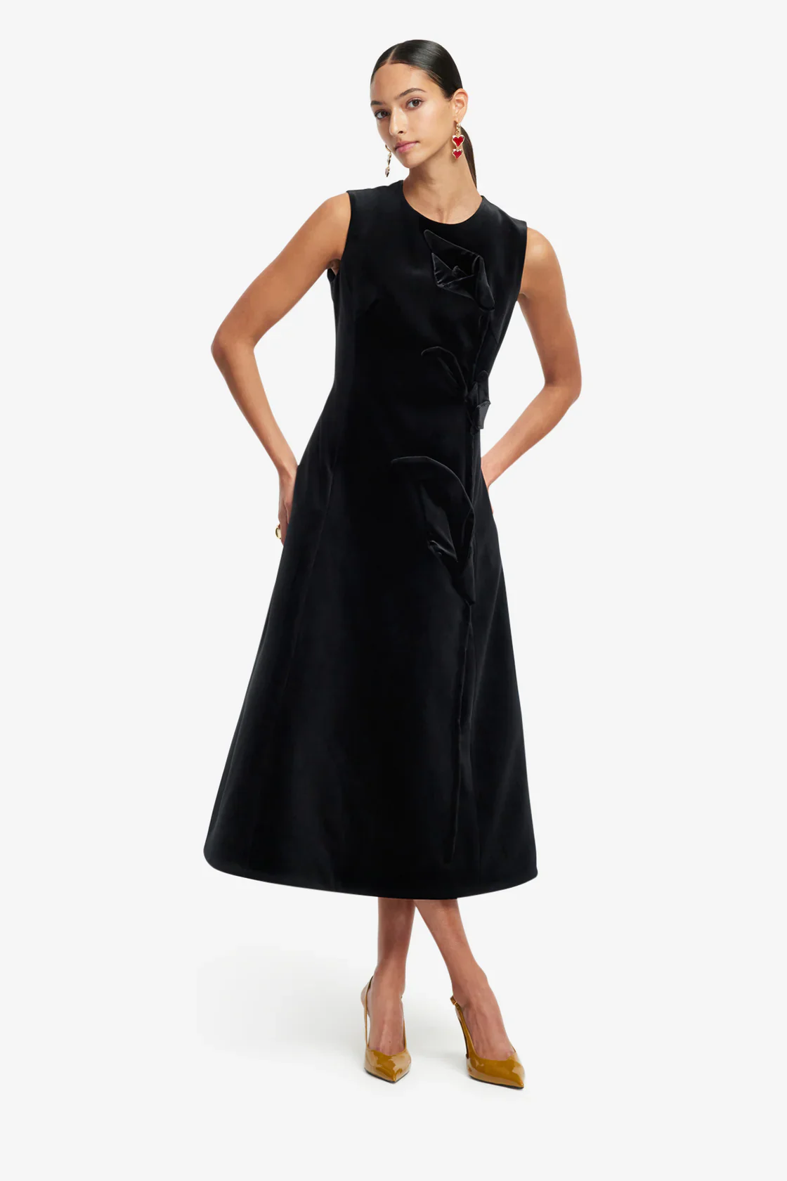 Leo Lin Cleo Velvet Sleeveless Midi Dress - Ebony - Image 6