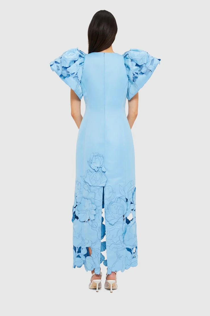 Leo Lin Lucinda Appliqué Maxi Dress - Cornflower Blue - Image 3