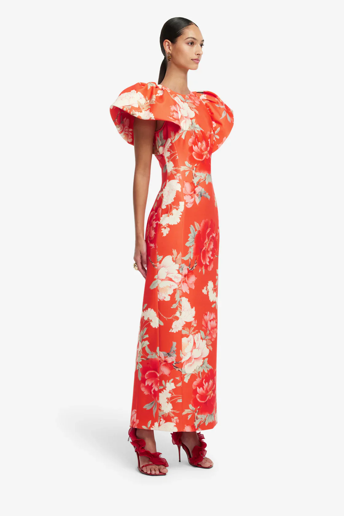 Leo Lin Lucinda Printed Maxi Dress - Saffron Peony Print - Image 6