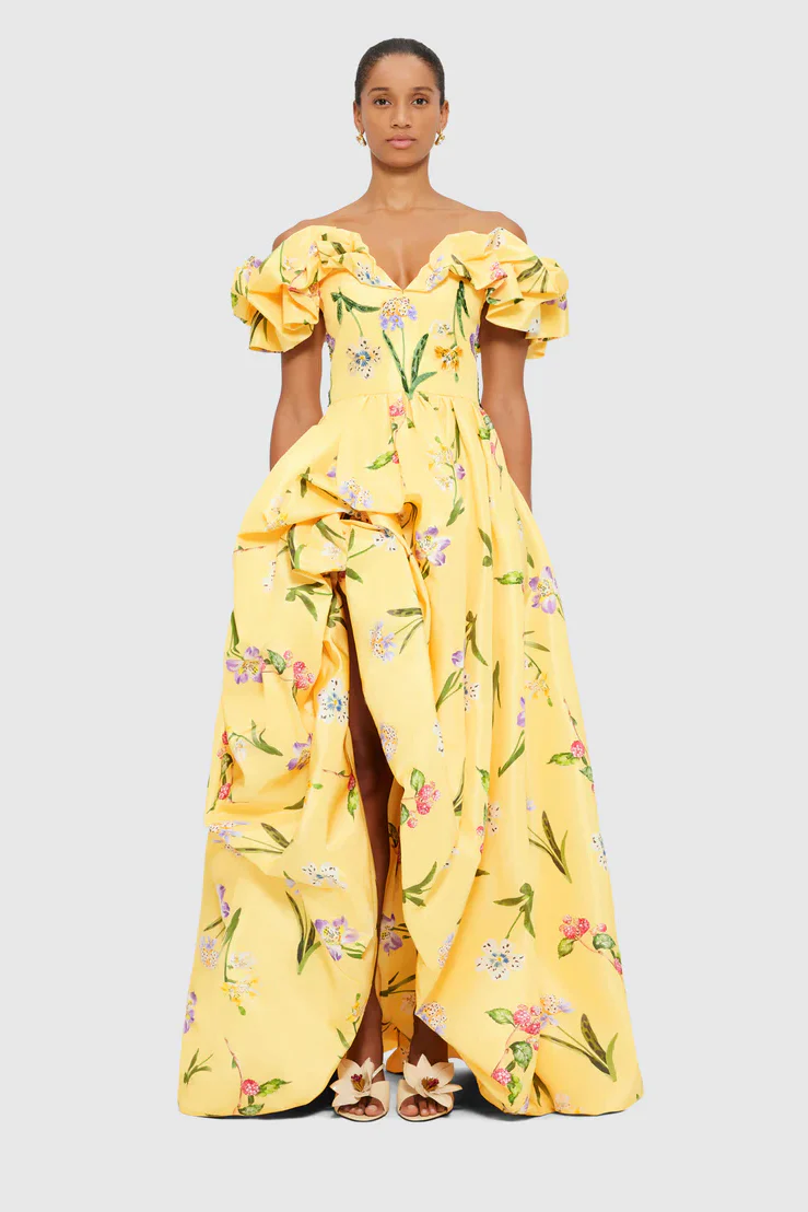 Leo Lin Maxime Voluminous Gown - Wild Flower in Sorbet