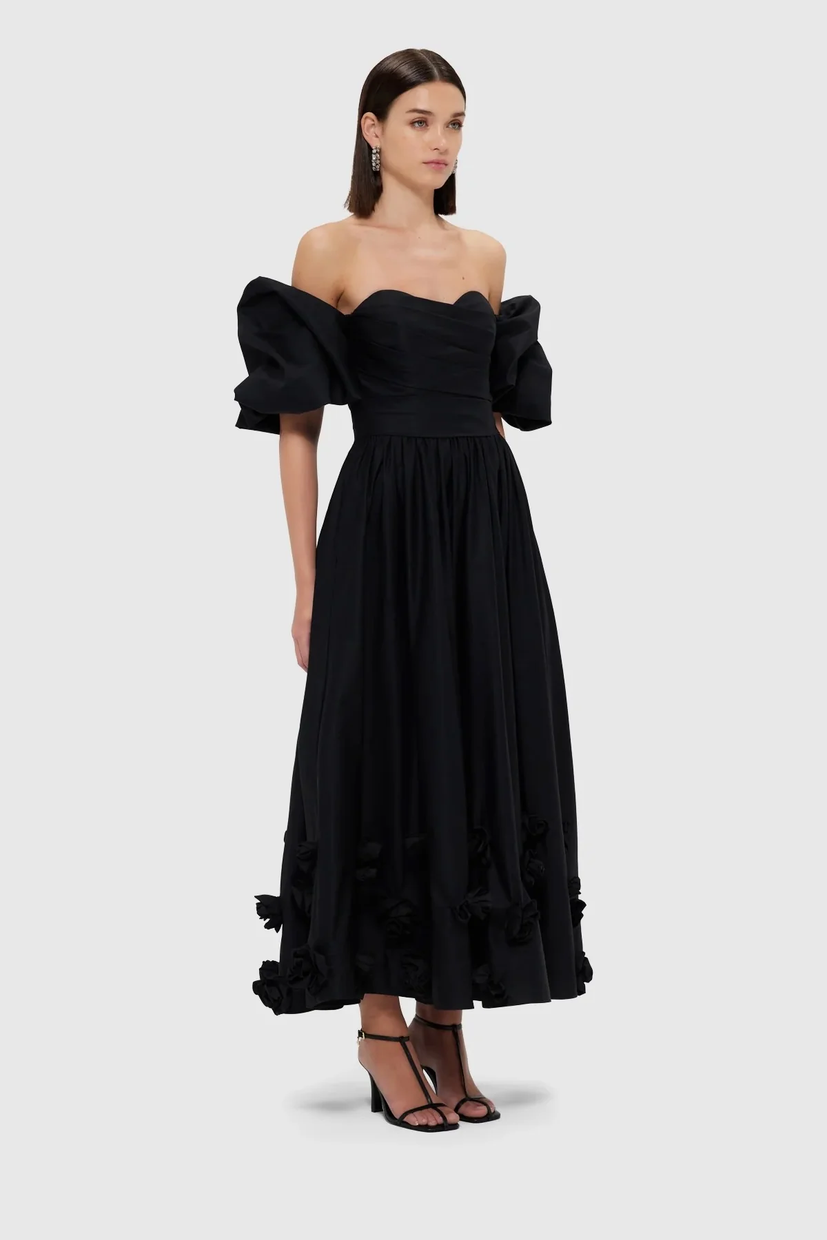 Leo Lin Miranda Rose Midi Dress - Ebony - Image 5