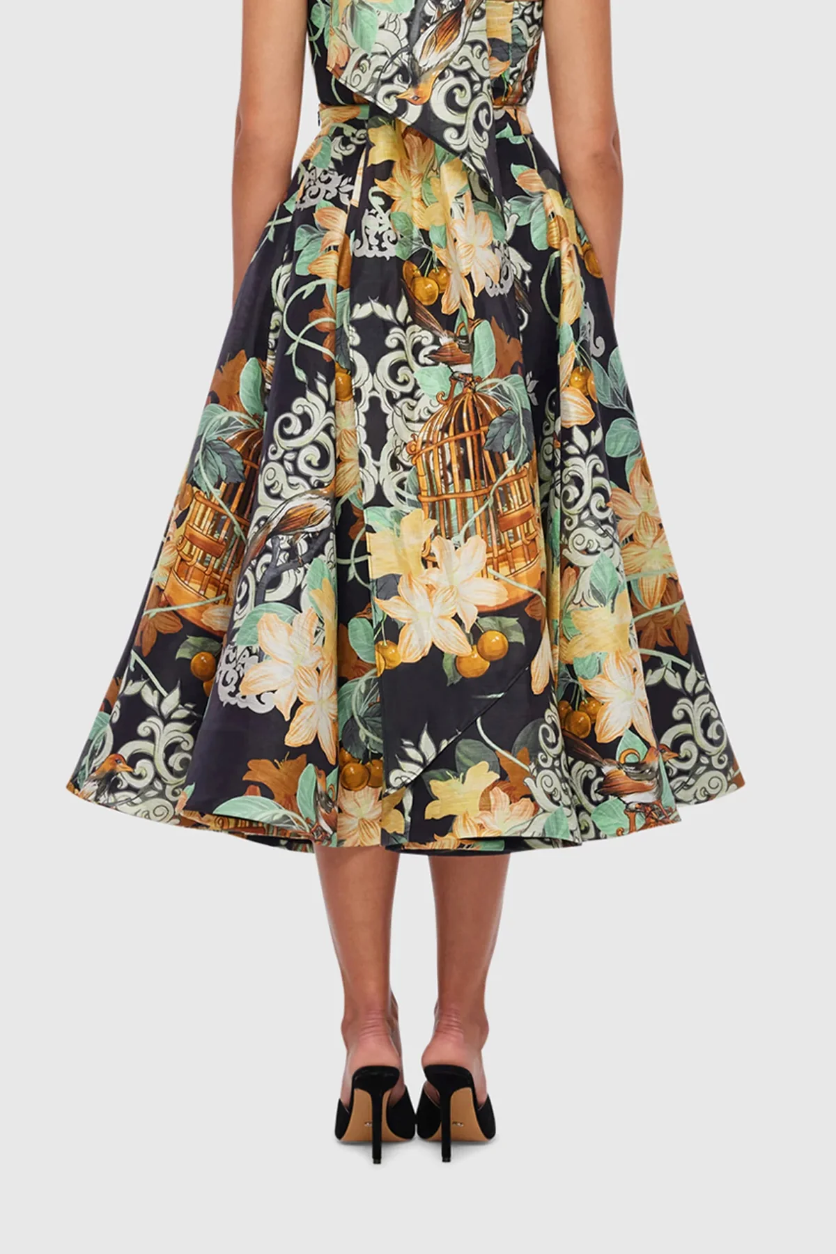 Leo Lin Myla Midi Skirt - Azalea Print in Twilight - Image 4